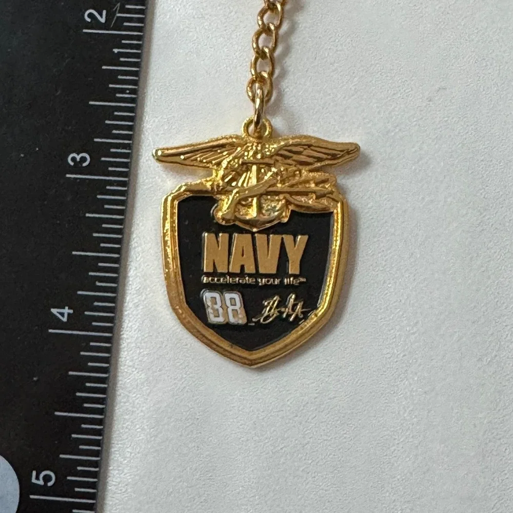 NASCAR 2007 Dale Jr. 88 Keychain‎ Gold Black Shield Emblem